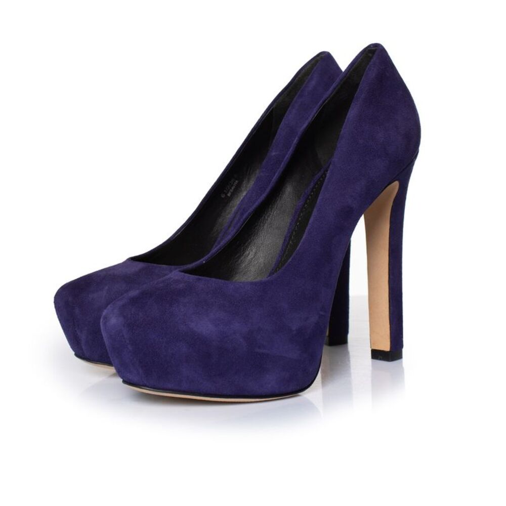 Brian Atwood purple suede pumps